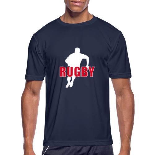 Bold Rugby Action Silhouette - Men's Moisture Wicking Performance T-Shirt
