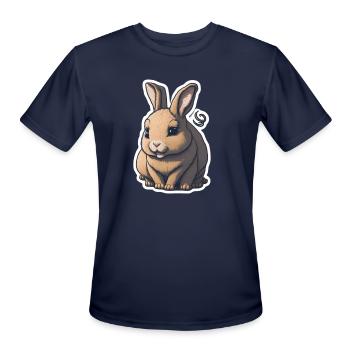 Funny rabbit in the form of a sticker - Men's Moisture Wicking Performance T-Shirt - navy - Front - Jackson (183cm)