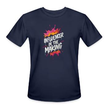 Influencer in the making - Men's Moisture Wicking Performance T-Shirt - navy - Front - Jackson (183cm)