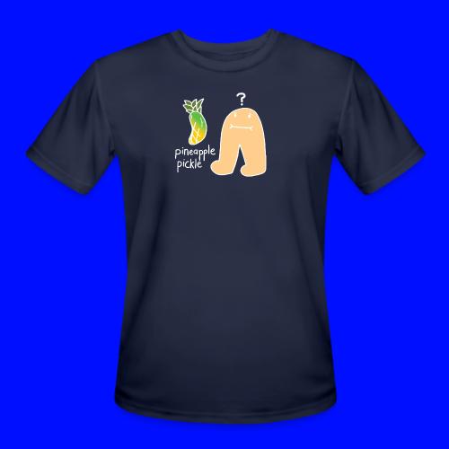 Pineapple Pickle, White Outline (tshirts) - Men's Moisture Wicking Performance T-Shirt