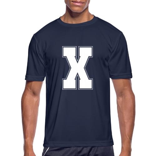 White Letter X – Varsity Alphabet Monogram - Men's Moisture Wicking Performance T-Shirt