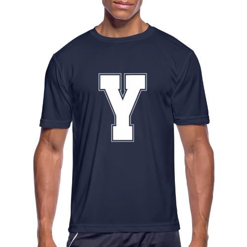 White Letter Y – Varsity Alphabet Monogram - Men's Moisture Wicking Performance T-Shirt