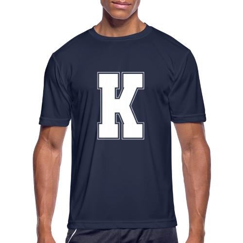 White Letter K – Varsity Alphabet Monogram - Men's Moisture Wicking Performance T-Shirt