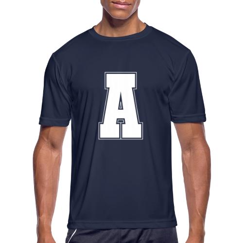 White Letter A – Varsity Alphabet Monogram - Men's Moisture Wicking Performance T-Shirt