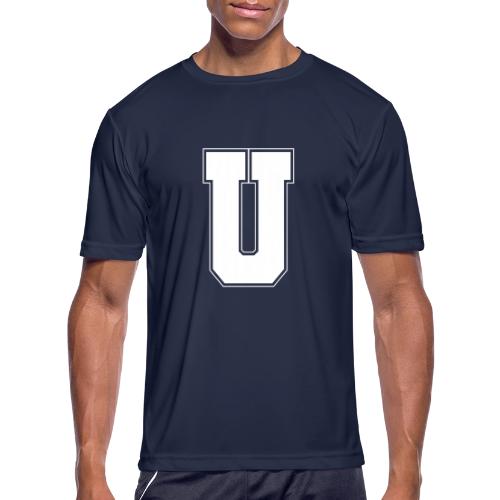 White Letter U – Varsity Alphabet Monogram - Men's Moisture Wicking Performance T-Shirt