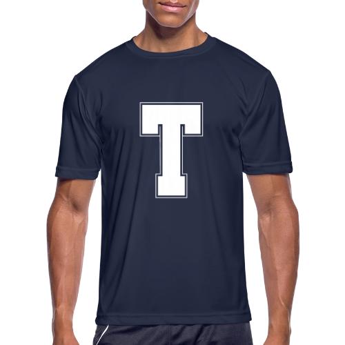 White Letter T – Varsity Alphabet Monogram - Men's Moisture Wicking Performance T-Shirt