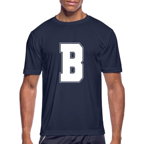 White Letter B – Varsity Alphabet Monogram - Men's Moisture Wicking Performance T-Shirt
