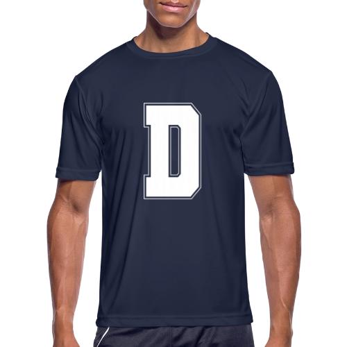 White Letter D – Varsity Alphabet Monogram - Men's Moisture Wicking Performance T-Shirt