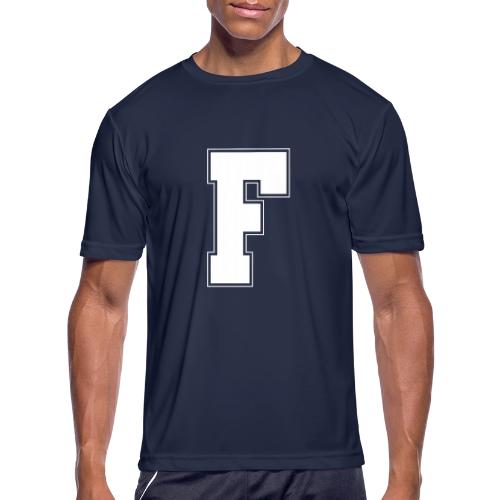 White Letter F – Varsity Alphabet Monogram - Men's Moisture Wicking Performance T-Shirt