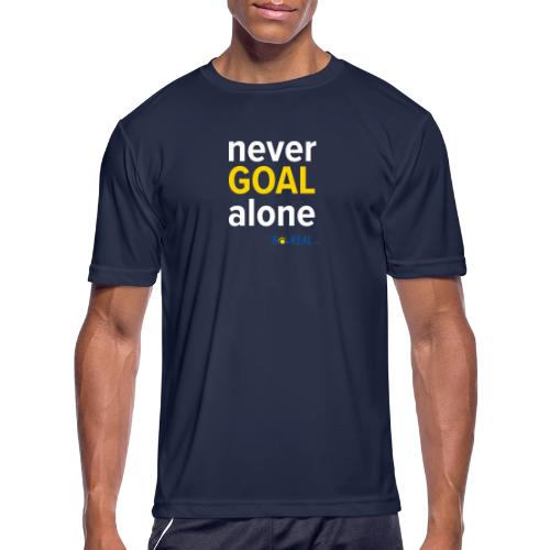 Never GOAL Alone - Black/Navy - Men's Moisture Wicking Performance T-Shirt