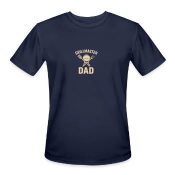 Grillmaster Dad – BBQ Retro Gift Father‘s Day - Men's Moisture Wicking Performance T-Shirt - navy - Front - Jackson (183cm)