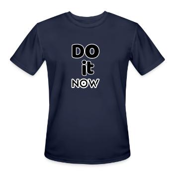Motivational mantra meets minimalist style - Men's Moisture Wicking Performance T-Shirt - navy - Front - Jackson (183cm)