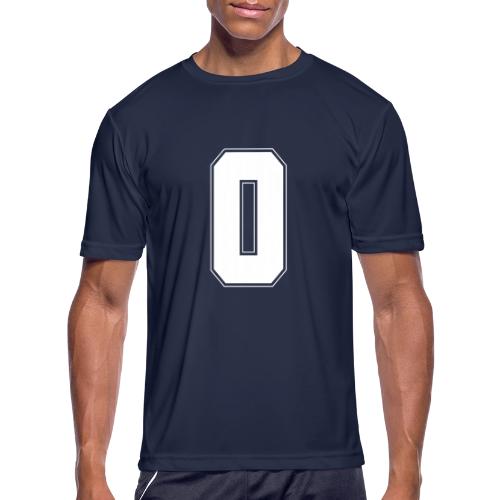 White Number 0 – Varsity Font - Men's Moisture Wicking Performance T-Shirt