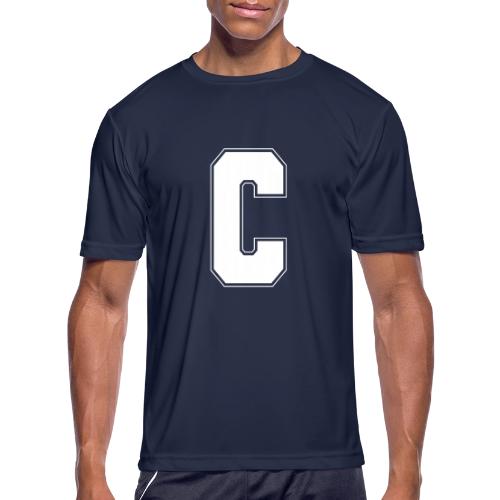 White Letter C – Varsity Alphabet Monogram - Men's Moisture Wicking Performance T-Shirt
