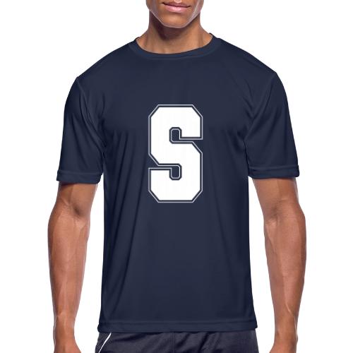 White Letter S – Varsity Alphabet Monogram - Men's Moisture Wicking Performance T-Shirt