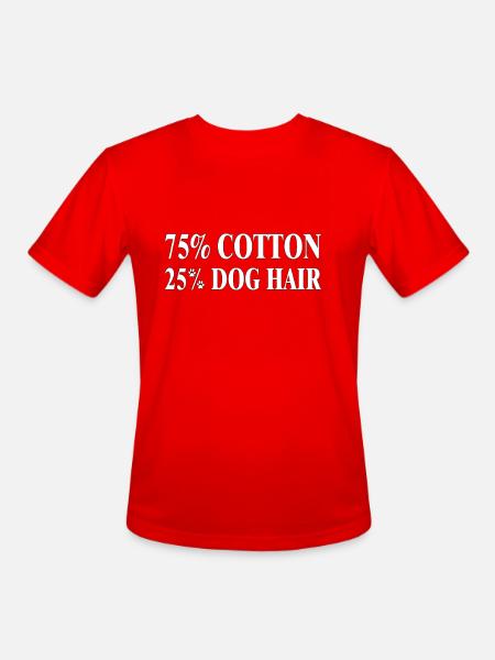 Dog Hair Cotton Blend Tee - Men's Moisture Wicking Performance T-Shirt - red
