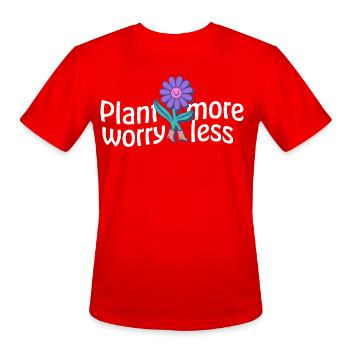 Grow Joyful Gardens - Men's Moisture Wicking Performance T-Shirt - red - Front - Jackson (183cm)