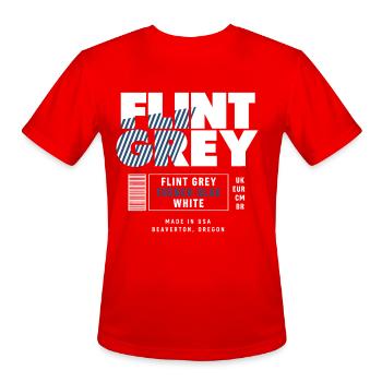 Flint Grey French Blue White Label - Men's Moisture Wicking Performance T-Shirt - red - Front - Jackson (183cm)