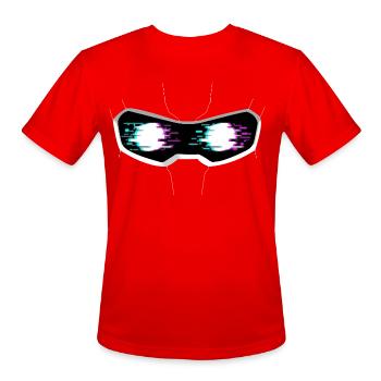 Neon Glitch Goggles - Men's Moisture Wicking Performance T-Shirt - red - Front - Jackson (183cm)
