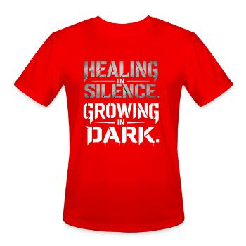 Healing in Silence, Growing in Darkness - Men's Moisture Wicking Performance T-Shirt - red - Front - Jackson (183cm)
