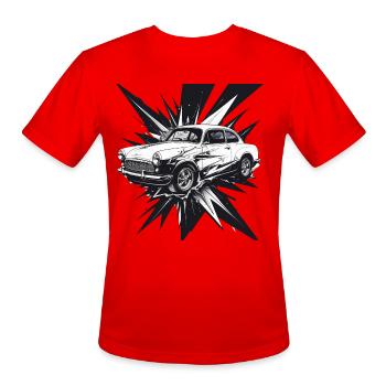 Classic Car Burst Splash - Men's Moisture Wicking Performance T-Shirt - red - Front - Jackson (183cm)