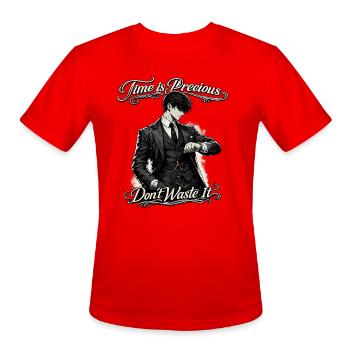 Time is Precious: Don’t Waste It - Men's Moisture Wicking Performance T-Shirt - red - Front - Jackson (183cm)