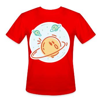 Happy planet that makes Houla-Hoop - Men's Moisture Wicking Performance T-Shirt - red - Front - Jackson (183cm)