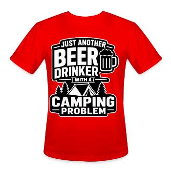 Just Another Beer Drinker with a Camping Problem - Men's Moisture Wicking Performance T-Shirt - red - Front - Jackson (183cm)
