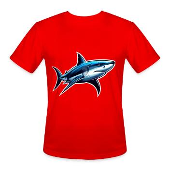 The Majestic Shark Design - Men's Moisture Wicking Performance T-Shirt - red - Front - Jackson (183cm)