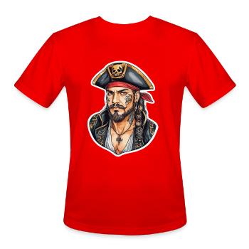 Pirate Neo Traditional - Men's Moisture Wicking Performance T-Shirt - red - Front - Jackson (183cm)