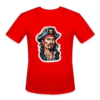 Pirate Neo Traditional - Men's Moisture Wicking Performance T-Shirt - red - Front - Jackson (183cm)
