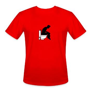 grande toilette de toilettes toilettes chie drôles - T-Shirt Performance pour hommes - rouge - Devant - Jackson (183cm)