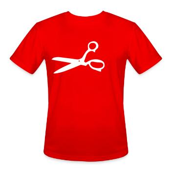 Scissors - Men's Moisture Wicking Performance T-Shirt - red - Front - Jackson (183cm)