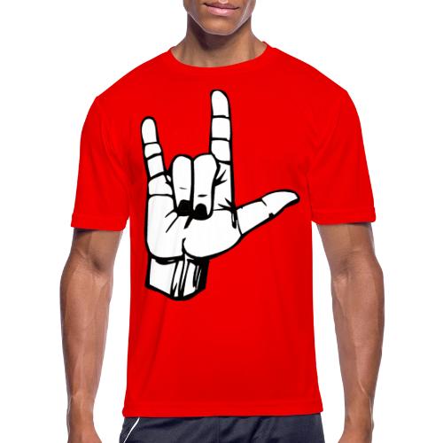 Rock n Roll Hand Sign - Men's Moisture Wicking Performance T-Shirt