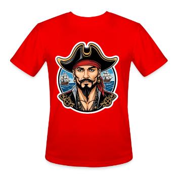 Pirate Neo Traditional - Men's Moisture Wicking Performance T-Shirt - red - Front - Jackson (183cm)