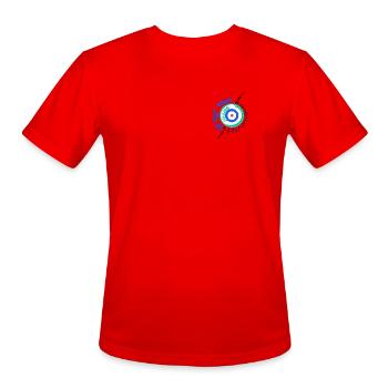 Vibrant Target Ring with Electric Burst - Men's Moisture Wicking Performance T-Shirt - red - Front - Jackson (183cm)