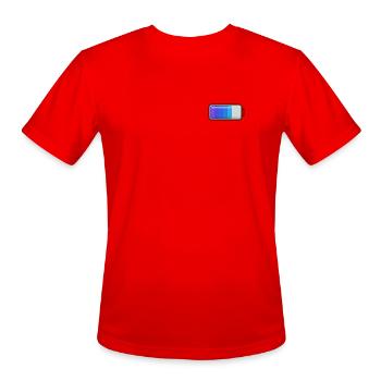 Aurora Gradient Battery Emblem - Men's Moisture Wicking Performance T-Shirt - red - Front - Jackson (183cm)