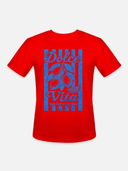 Italian Lemon, Summer Vibes Shirt, Vacation Tee - Men's Moisture Wicking Performance T-Shirt - red