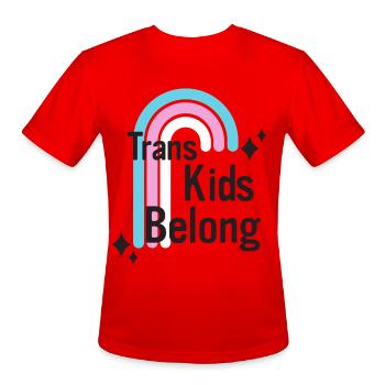 Trans Kids Belong - Men's Moisture Wicking Performance T-Shirt - red - Front - Jackson (183cm)
