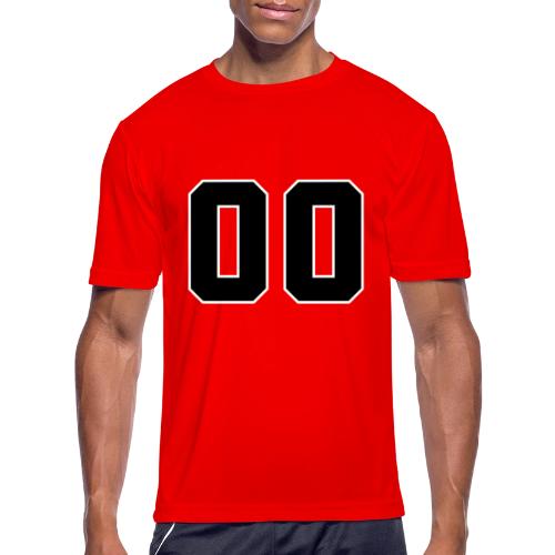 Varsity 00 Athletic Number Design - Men's Moisture Wicking Performance T-Shirt