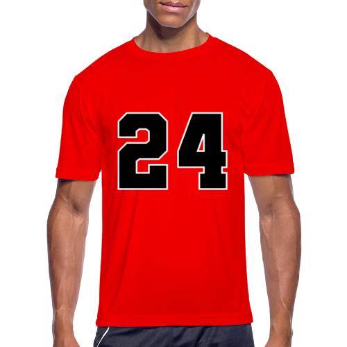 Varsity Number 24 College Font - Men's Moisture Wicking Performance T-Shirt