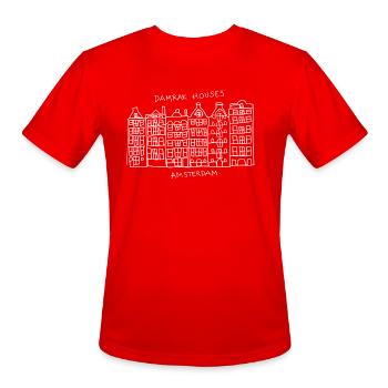 Amsterdam Damrak Houses - Men's Moisture Wicking Performance T-Shirt - red - Front - Jackson (183cm)