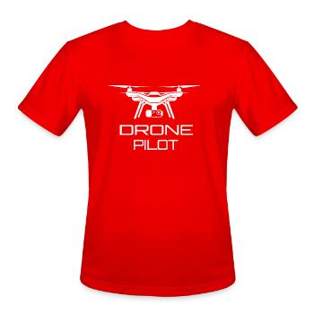 Drone Pilot - Men's Moisture Wicking Performance T-Shirt - red - Front - Jackson (183cm)