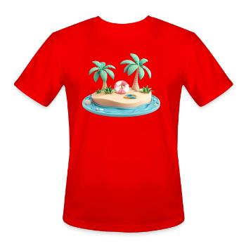 gm gm  Island Mini Scene gm gm - Men's Moisture Wicking Performance T-Shirt - red - Front - Jackson (183cm)