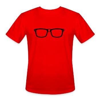 lunettes - Nerd - T-Shirt Performance pour hommes - rouge - Devant - Jackson (183cm)
