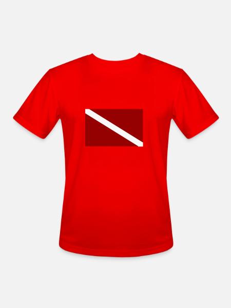 scuba flag - Men's Moisture Wicking Performance T-Shirt - red