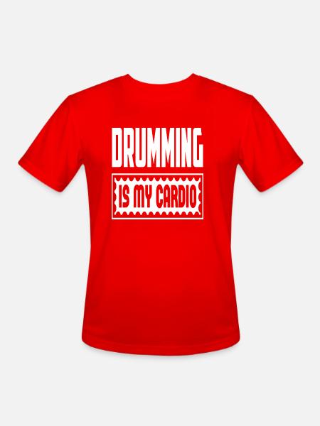 Drumming Is My Cardio - Men's Moisture Wicking Performance T-Shirt - red