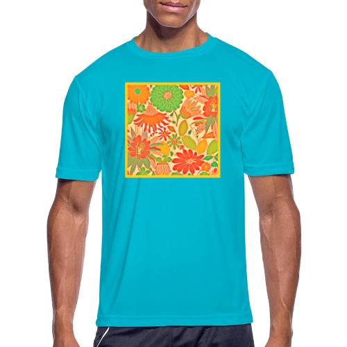 Vibrant Blossom Elegance Pattern - Men's Moisture Wicking Performance T-Shirt