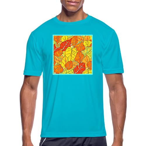 Neon Foliage Burst Vibrant Design - Men's Moisture Wicking Performance T-Shirt