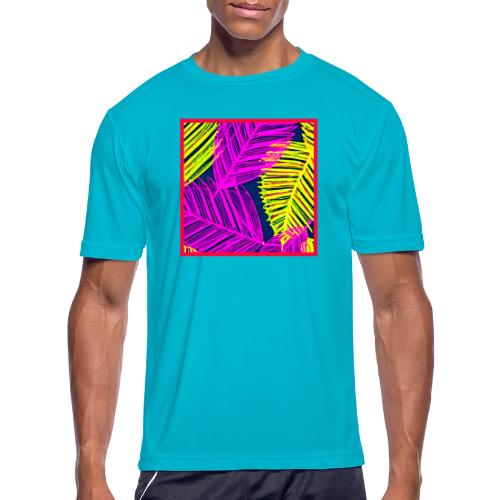 Neon Leaf Delight Chromatic Art - Men's Moisture Wicking Performance T-Shirt